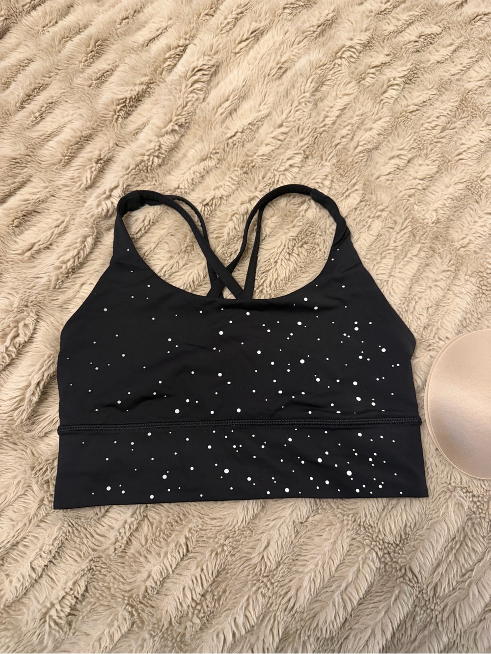 lululemon athletica Black Speckle Strappy Sports Bra